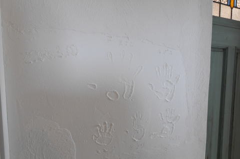 塗り壁の手形